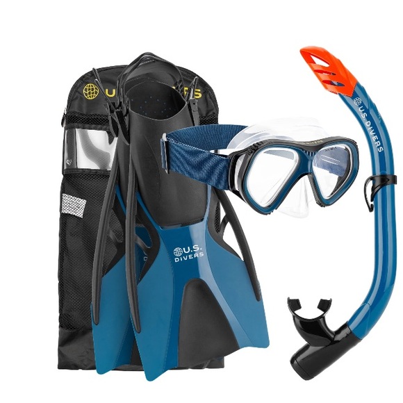 U.S. Divers Playa Adult Snorkel Set L/XL (Black & Blue) - Picture 1 of 7